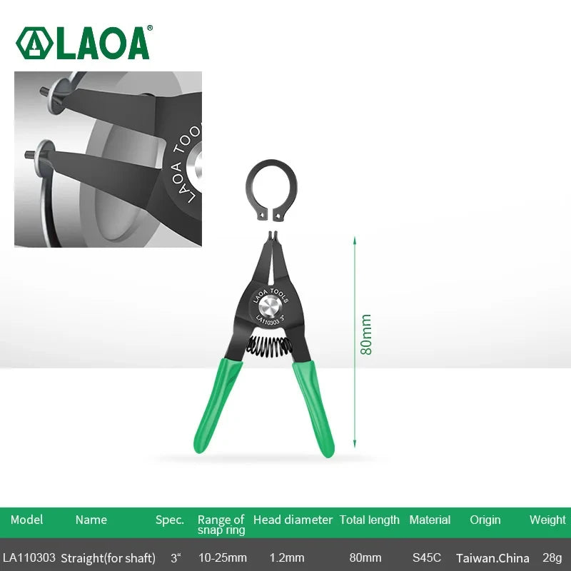LAOA 3 inch Circlip pliers Mini Right Angled Beak Portable Multifunctional Snap Ring Circlip Pliers Made in Taiwan