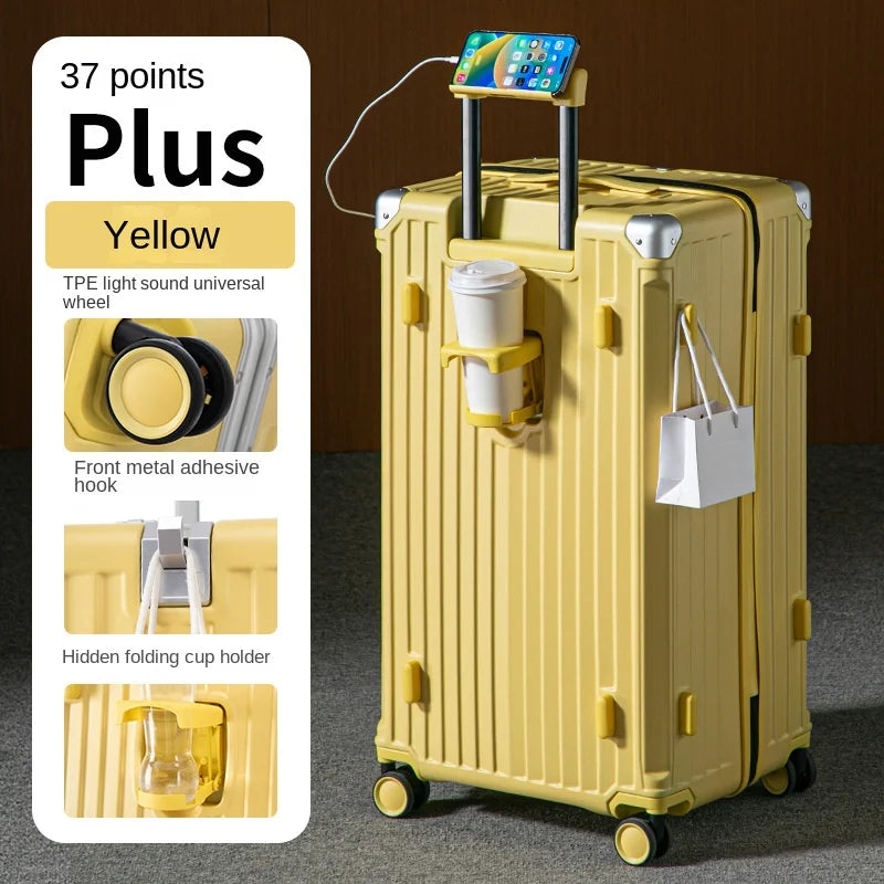 Multifunctional Suitcase Large Capacity 30inch Thickened Sturdy Aluminum Frame Travel Suitcase Trolley Case Extra Large Luggage