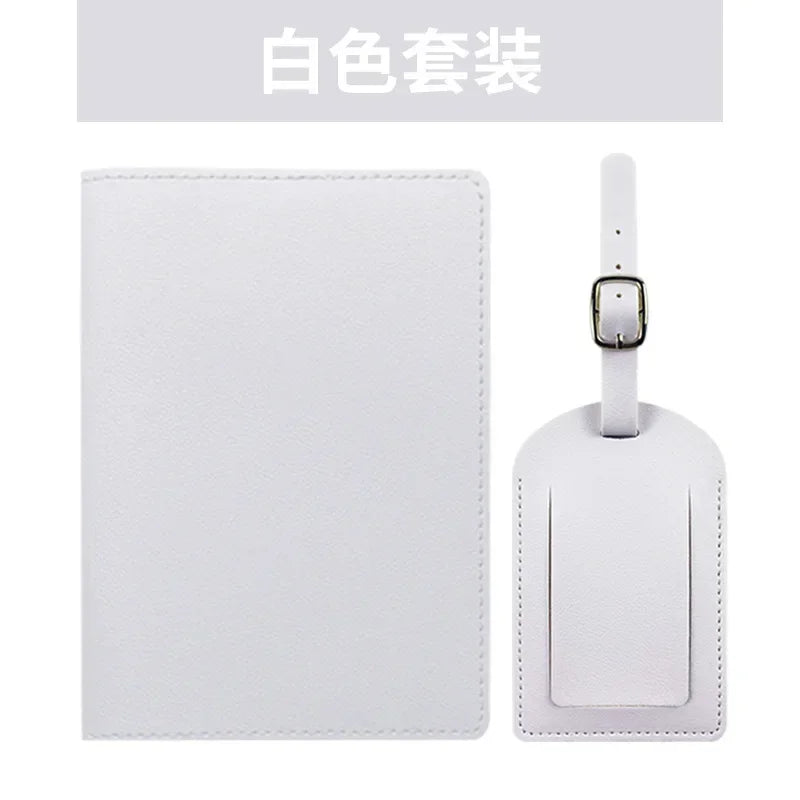 Travel PU Passport Cover Luggage Tags Wedding  Party Bussiness Gift Ticket Holder Passport Holder Case Travel Accessories Set