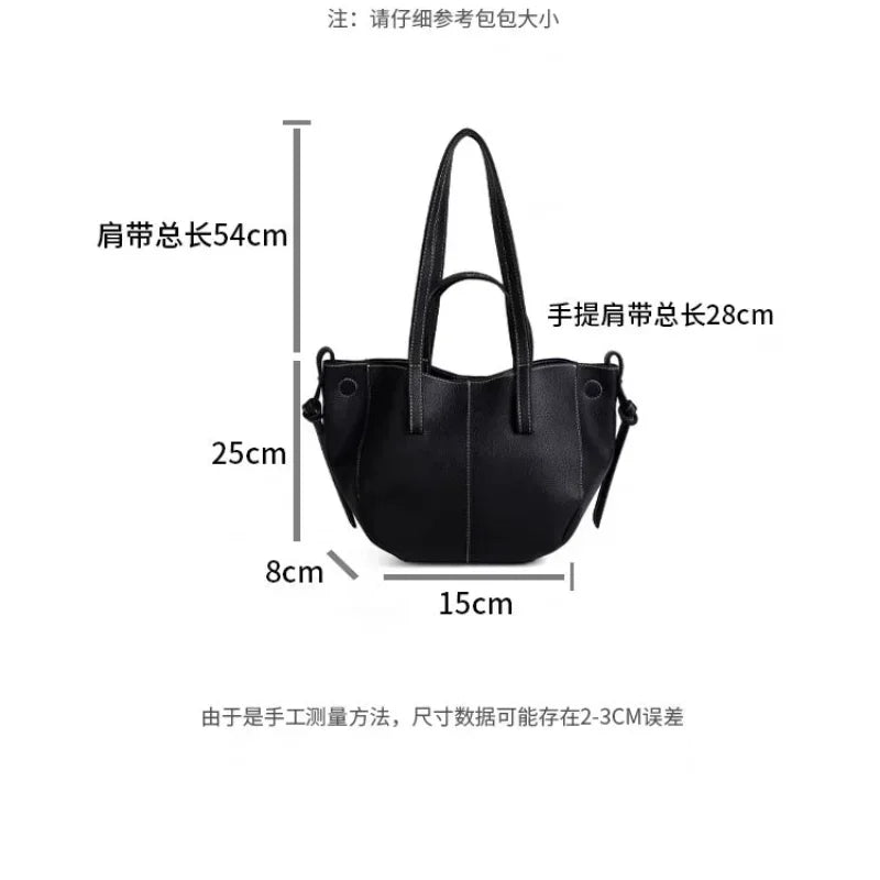 New France PU Leather Tote Large Capacity Women's Senior Sense Shoulder Underarm Bag Fashion Trend Magnetic Snap Interlayer