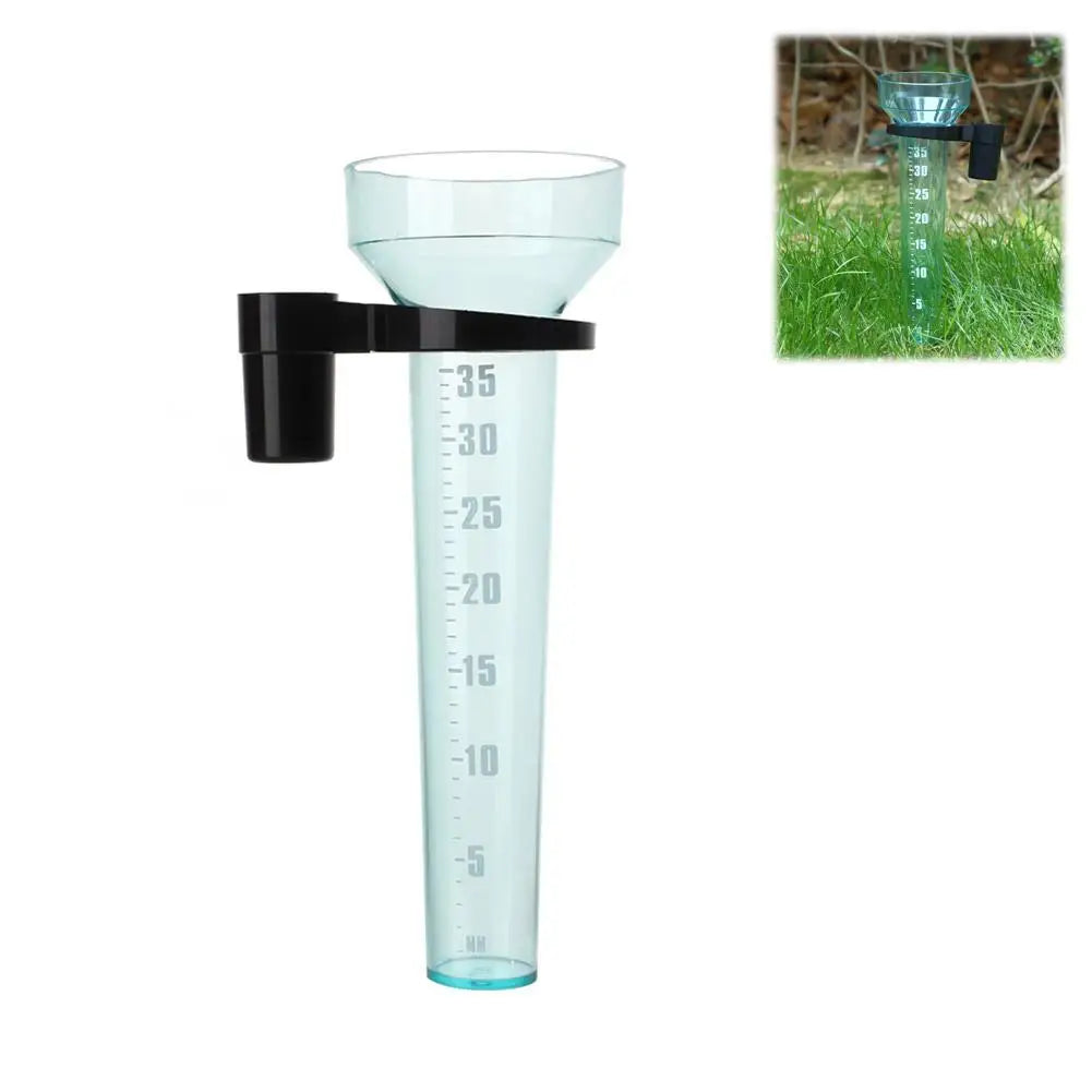35mm Rain Gauge Clear Polystyrene Rainfall Meter Outdoor Garden Yard Ground Spike Stake Scale Weather Precision Measurement Tool