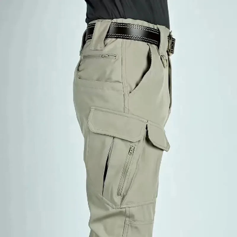 Men's Spring Autumn Tactical Combat Gargo Elastic Camping Hiking Trekking Climbing Outdoor Trousers Softshell Quick Dry Pants