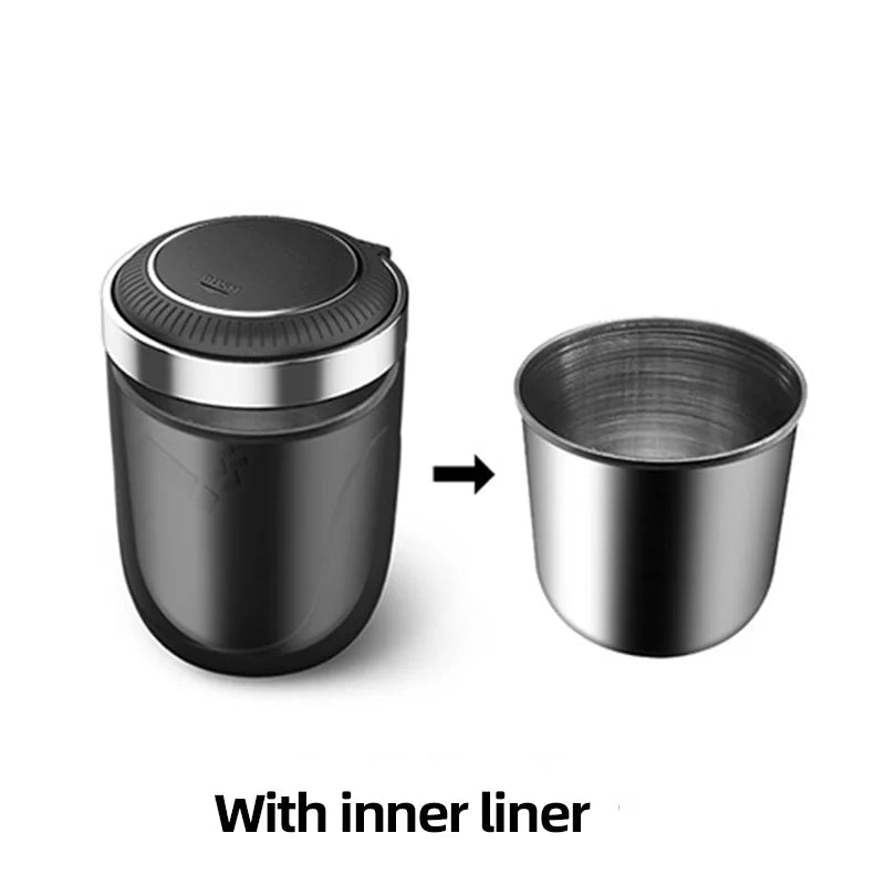 Car Cigarette Ashtray Cup With Lid With LED Light Portable Detachable Vehicle Ashtray Holder Cigarette Ashtray Interior Parts