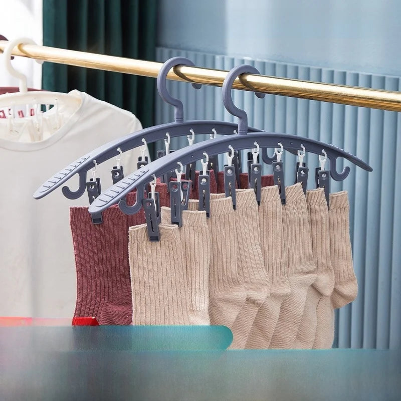 Travel-Friendly Window Frame Clothes Drying Rack Clip-On Small Size Balcony Clothesline Outdoor Clothes Hanger Plastic Material