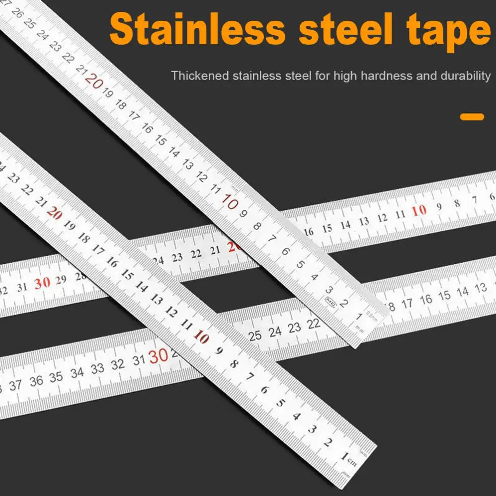 1pc 150 x 300mm / 250 x 500mm 90 Degree Stainless Steel Right Angle Ruler for Woodworking / Office