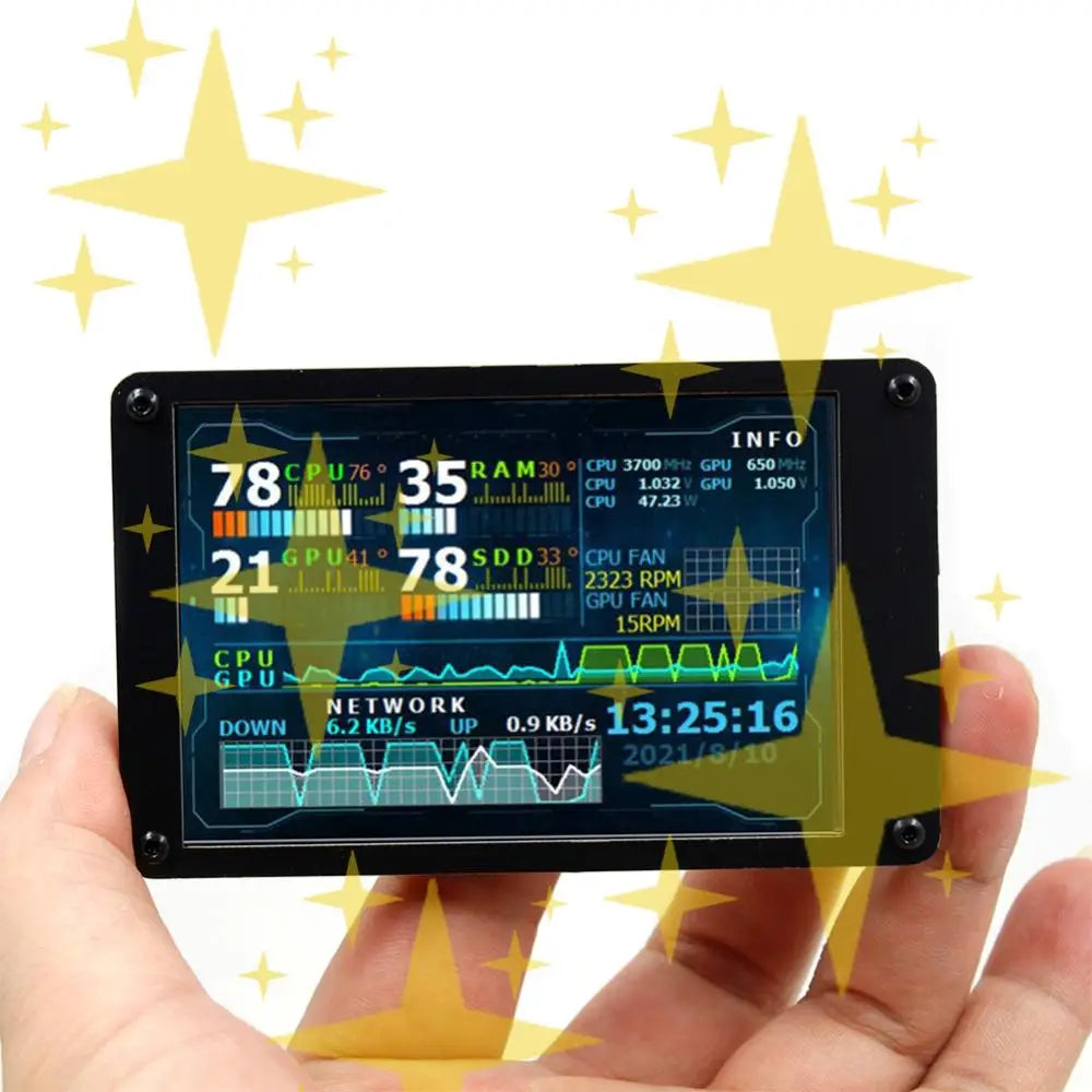 Computer Monitor 3.5 Inch IPS LCD Monitor Display Light USB Display Sub-Screen For PC Computer Windows LINUX Raspberry Pi AIDA64