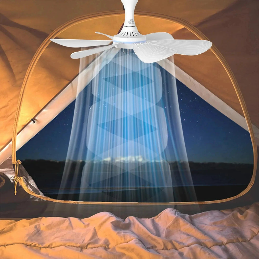 XIAOTREE USB Fan Silent 6-blade Ceiling Fan 4-speed Hanging Fan for Camping Bed Camping Outdoor Hanging Camper Tents