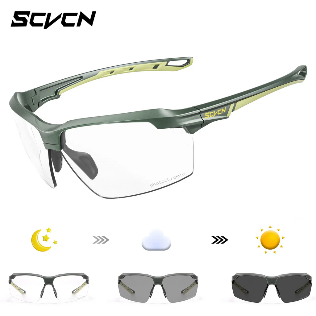 SCVCN Color Photochromic Cycling Glasses Explosion Proof Hunting CS War Game Eyewear Fashion Outdoor Airsoft Shooting Glasses