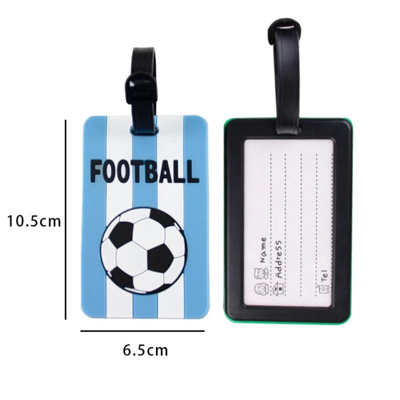 New Football PVC Travel Luggage Tag Women Men  Boarding Pass Luggage Tags Suitcase Tags Name ID Address Lable Luggage Label