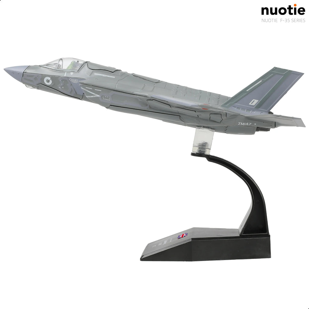 NUOTIE F-35B Lightning II 1:72 Royal Air Force Die-cast Fighter Aircraft Model with Bracket Military Pilot Gift F-35B 138EAW