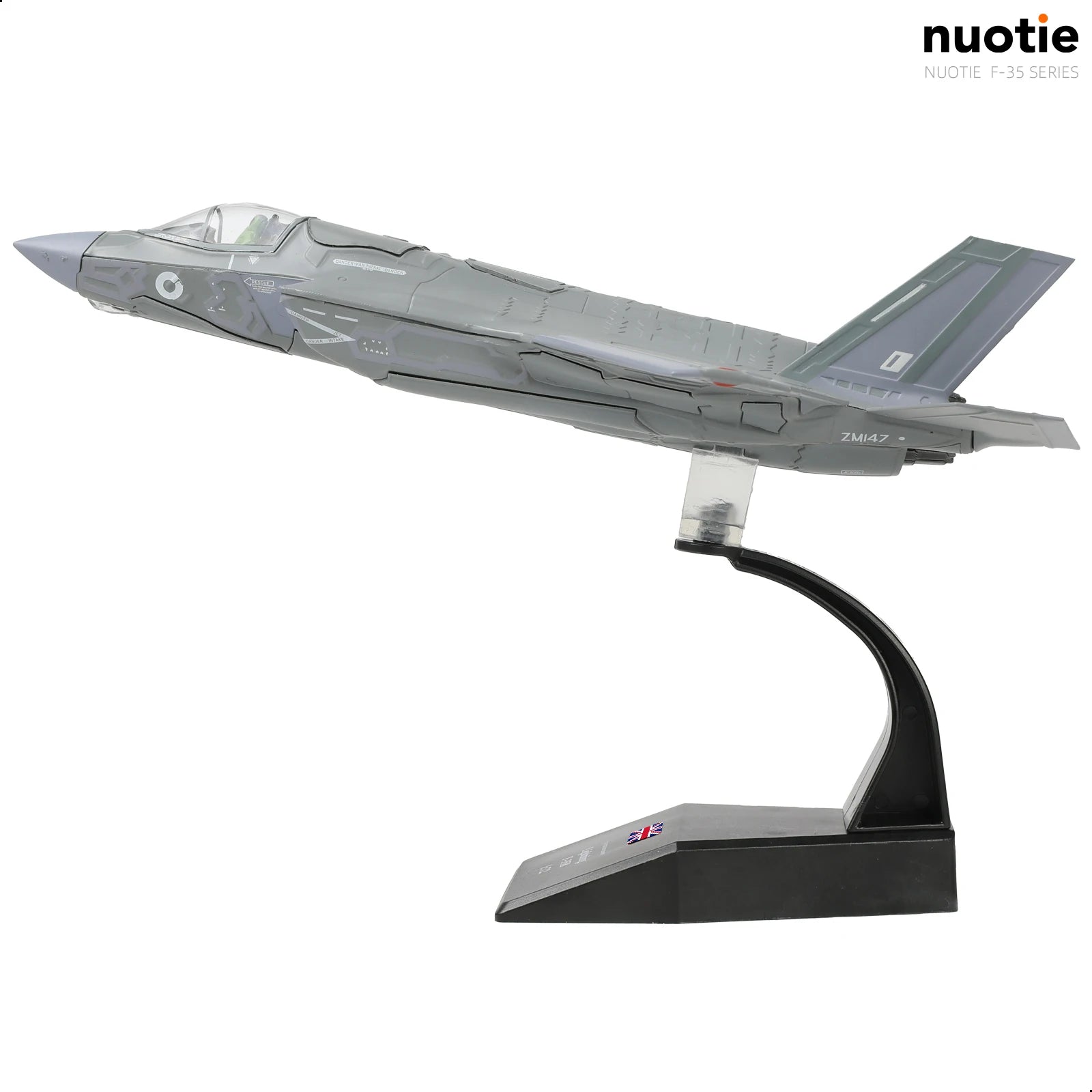 NUOTIE F-35B Lightning II 1:72 Royal Air Force Die-cast Fighter Aircraft Model with Bracket Military Pilot Gift F-35B 138EAW