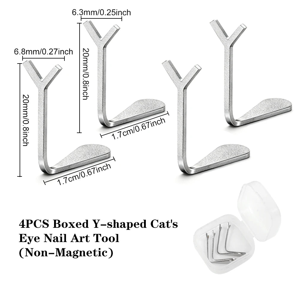 Heart Shaped Cat Eye Magnet Set Y Shaped Cat Eye Nail Art Tool Use With Magnet And Cat Eye Gel Polish DIY Nail Accessories