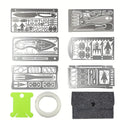 6pcs Multifunctional Fishing Tool Card Kit with Fishing Line for Outdoor Survival
