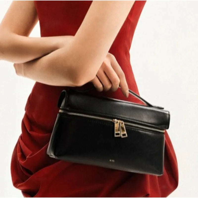 JW PEI Premium genuine leather handbag,Minimalist style Women's Shoulder Bag with zipper.Fashion Lightweight Crossbody bag.