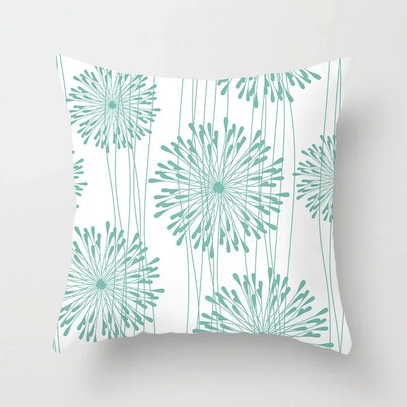 Mint green series Double-sided Printed pillow cover Short plush Suitable living rooms bedrooms sofas throw cushion cover