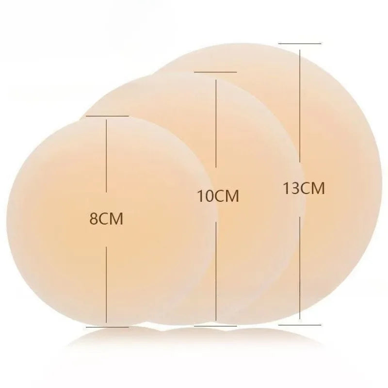 8/10/13cm Seamless Nipple Cover Adhesive Silicone Breast Pasties Women Sticky Invisible Stick-on Bra Boob Tape For All Skin Tone