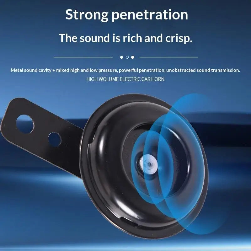 New Motorcycle Horn 12V 48V 60V Universal Waterproof Electric Horn Moto Bike Motor ScooterSuper Loud Round Speaker