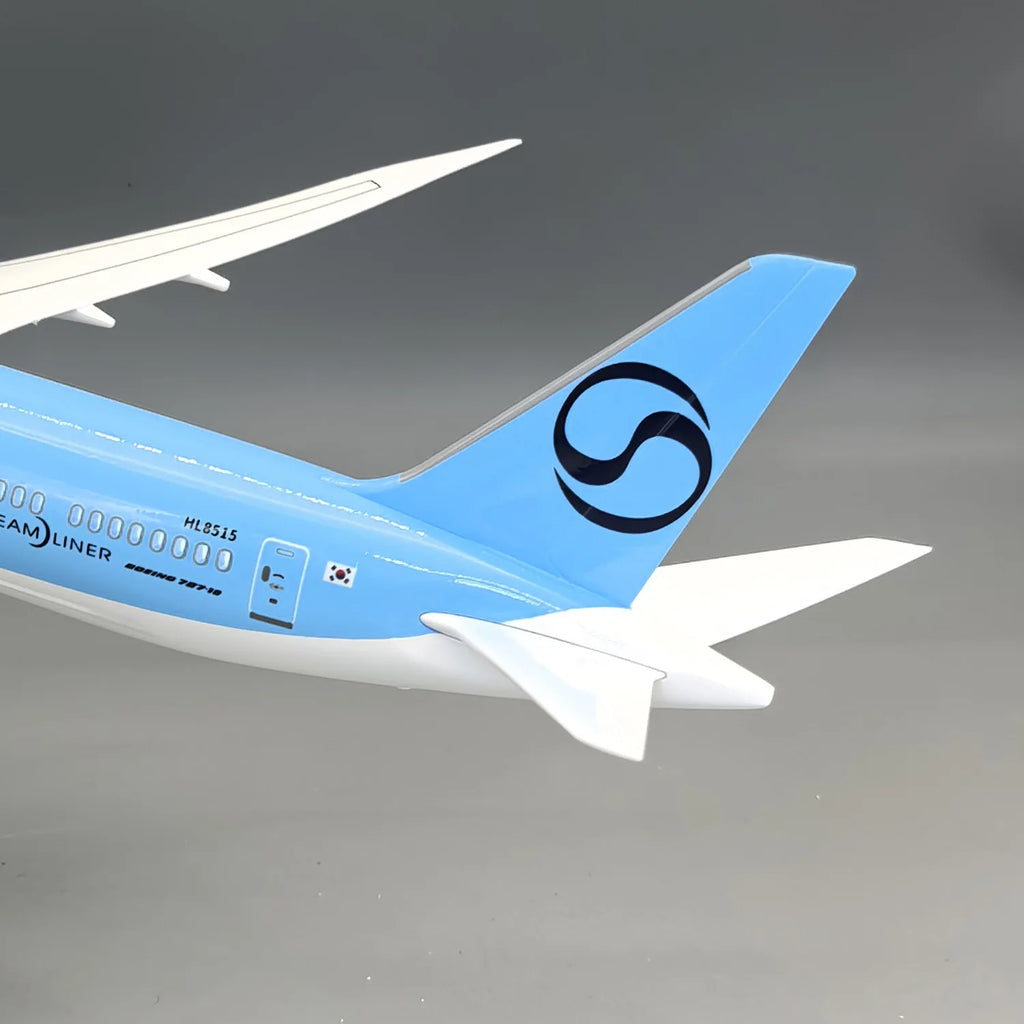 New Korean Air 787-10 Scale Aircraft 43cm Model Airplanes Resin Replica Plane Model With Wheels & Led Light Collected Gift