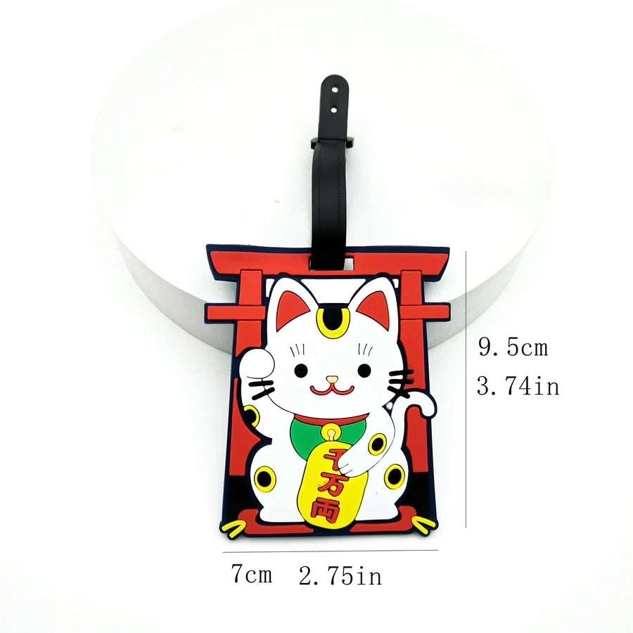 1pc/2pcs/3pcs Zhaocai Cat luggage tag pendant travel essential airport luggage anti loss ID tag luggage name unisex