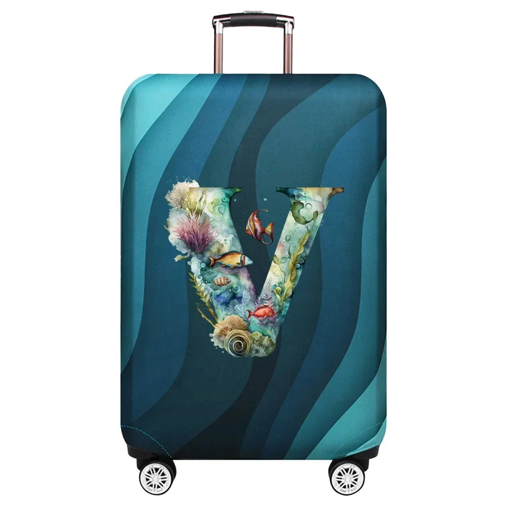 Elastic Fish Letter Series Luggage Protective Cover Suitable for 18-32 Inch Bag Suitcase Covers Trolley Cover Travel Accessories
