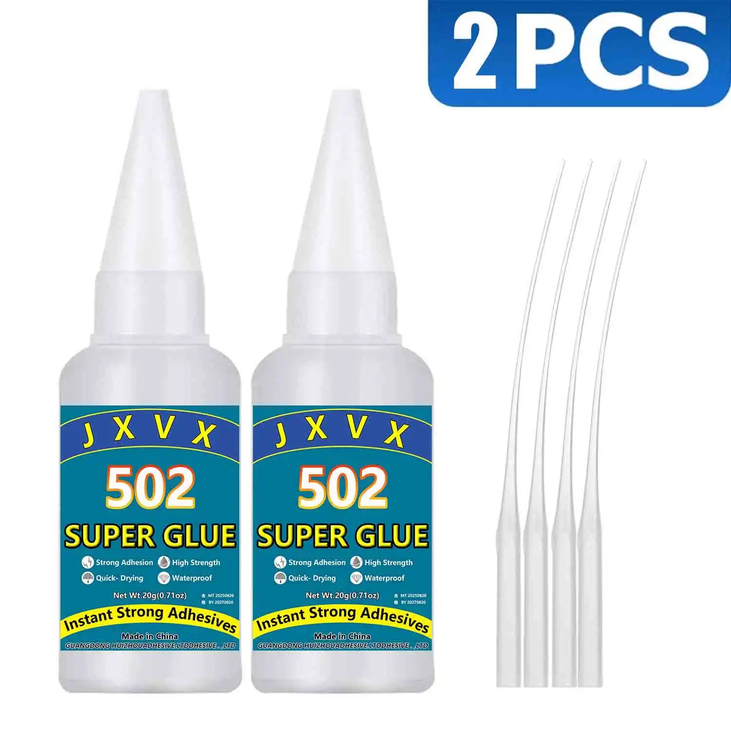 JXVX 1-5 PCs Super glue 502 High Strength Quick-drying Cyanoacrylate Adhesive for leather, rubber, wood, Metal High Strength Liquid glue Tool With Precision Distributor.