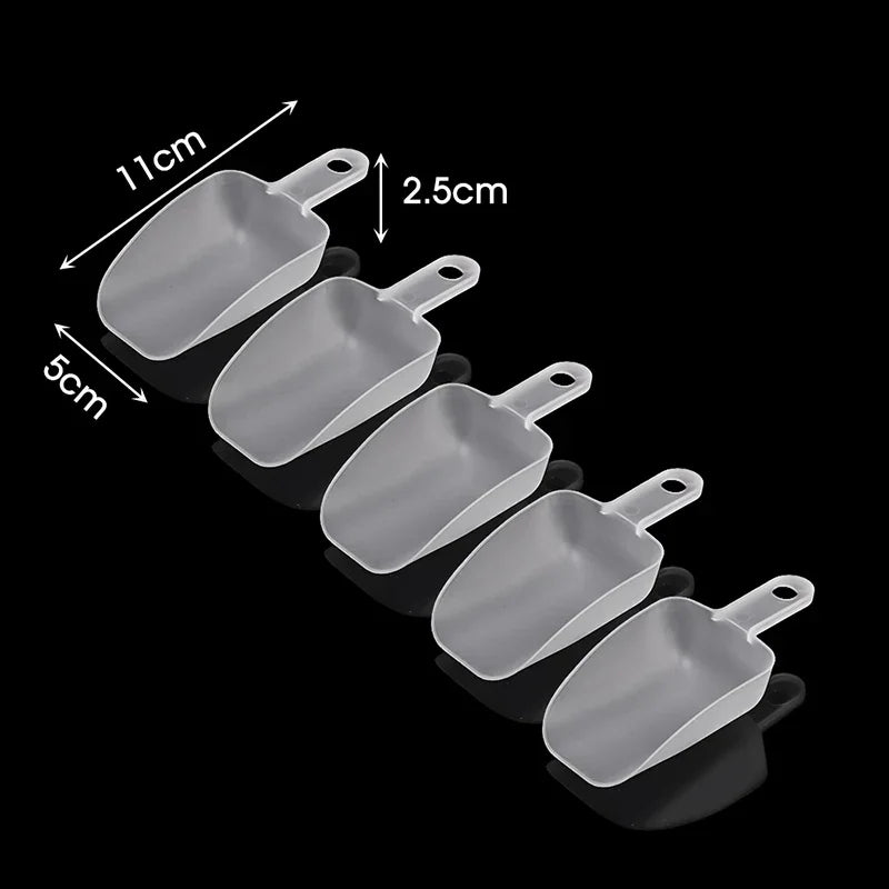 10-5pcs Multifunction Plastic Scoops Transparent Ice Cube Shovel Flour Food Small Measuring Scoop Party Kitchen Baking Supplies