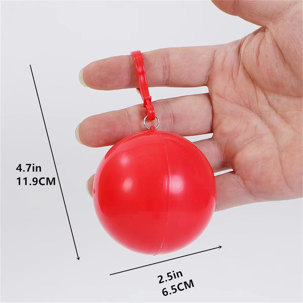1pcs Mini Portable Raincoats Ball Colorful Disposable Thicken Rain Ponchos Emergency Waterproof Rainwear Cape Keyring Balls