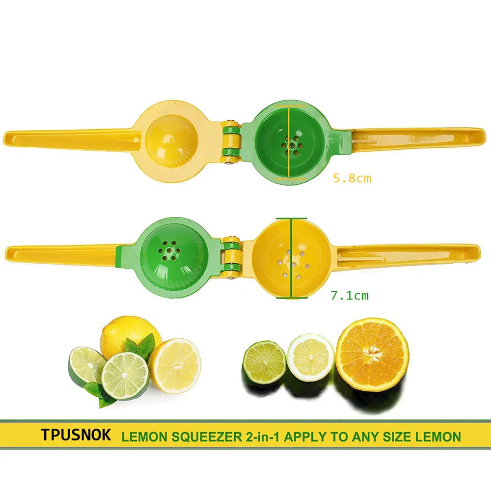 LMETJMA 2 Bowl in 1 Lemon Squeezer Premium Aluminum Alloy Lemon Juicer Press Manual Orange Citrus Lime Juicing Tools JT02