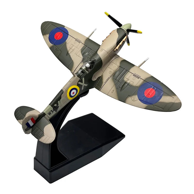 1:72 1/72 Scale WWII British Spitfire Fighter Plane Diecast Metal Airplane Aircraft Ornament Model Gift