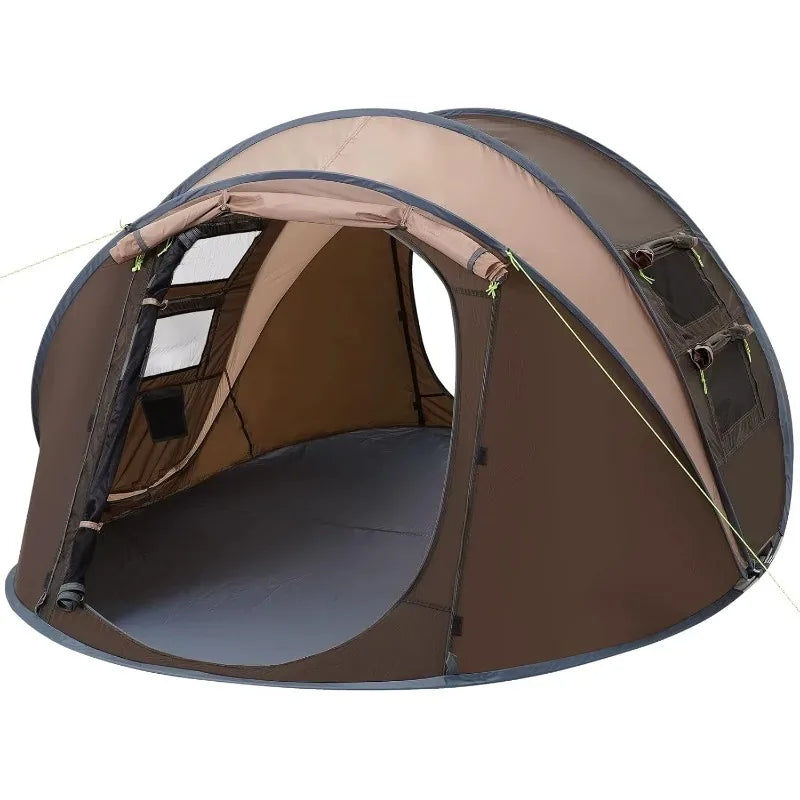 Multi-Person Easy Pop-Up Tent for Big Families Portable One Bedroom Structure for Outdoor Camping for 2/3/4/5/6 People