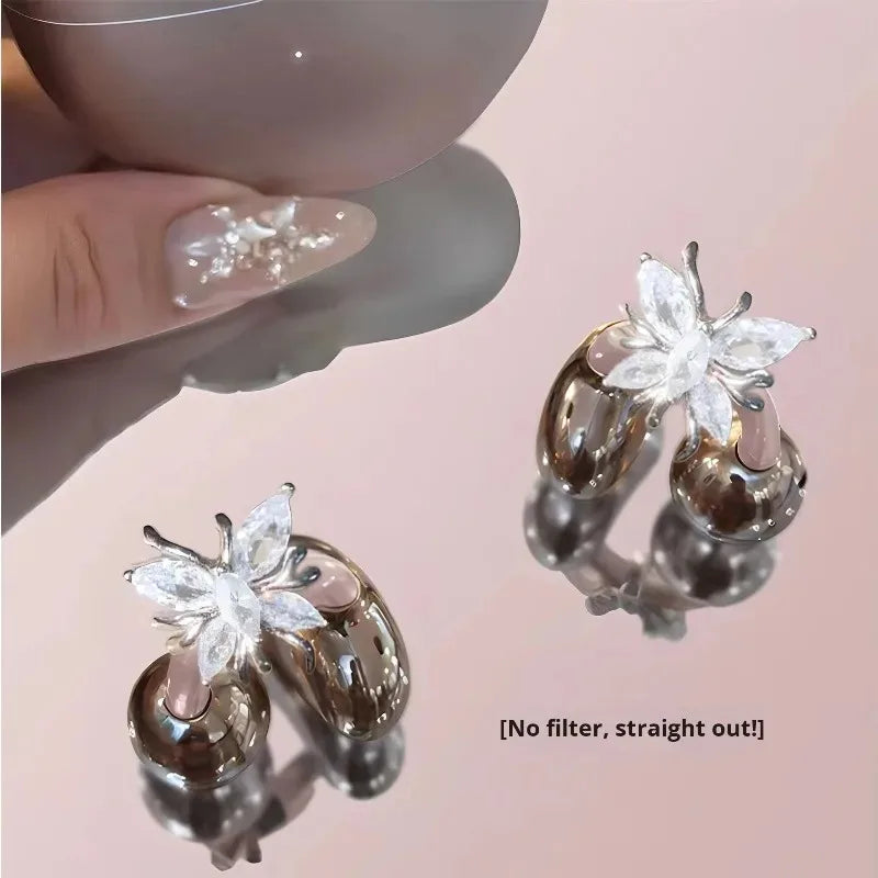 Fashion Jewelry Butterfly Earring Bluetooth Earphones Wireless Sports Headphones High Appearance Long Battery Life Headset
