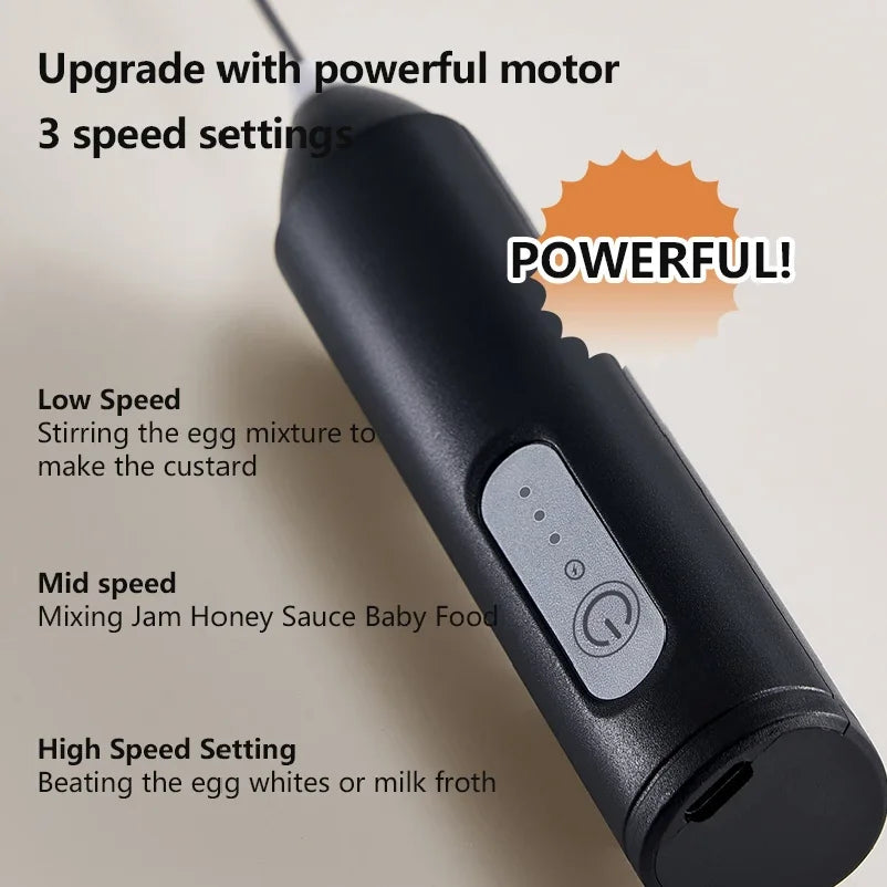 MINI Coffee Frother USB Rechargeable 3 Speeds Foam Maker Coffee Milk Mixer Electric Handle Blender Egg Beater Hot Cooking Tools