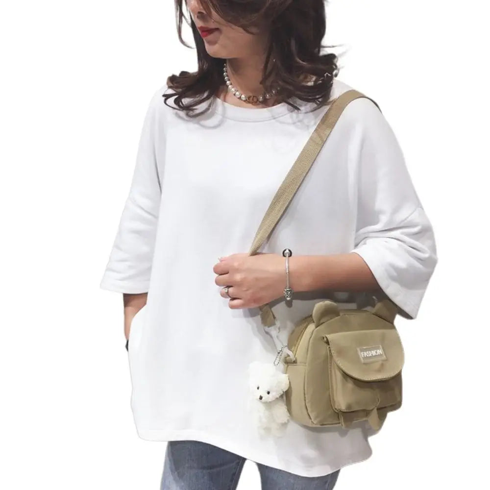 Female Cute Pouch Crossbody Bags Wallet Shoulder Bag Messenger Kitty Bag Canvas Bags Student Bags