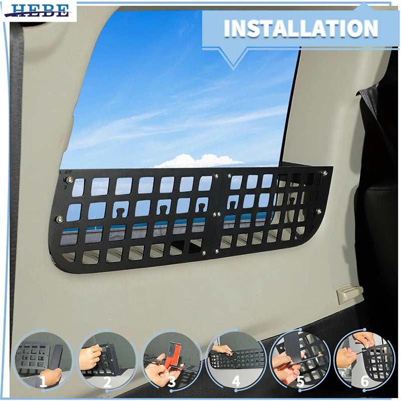 HEBE Car Trunk Window Sill Storage Enclosure Storage Box Rack for Mitsubishi Pajero 2007-2021 Accessories