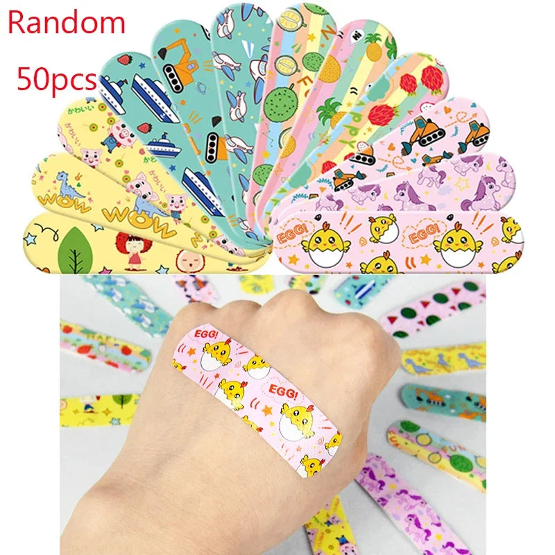 10-480Pcs Cartoon Animal Pattern Waterproof Hemostasis Kids Band Aid Stickers Adhesive Bandage Plasters for Children