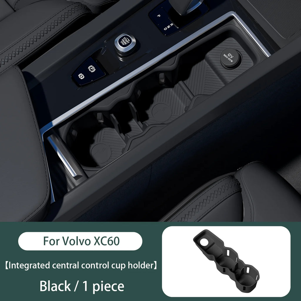 For Volvo XC60 Integrated Center Console Full-Cover Cup Sleeve Silicone Mat Car Storage Box Car Interior Accessories