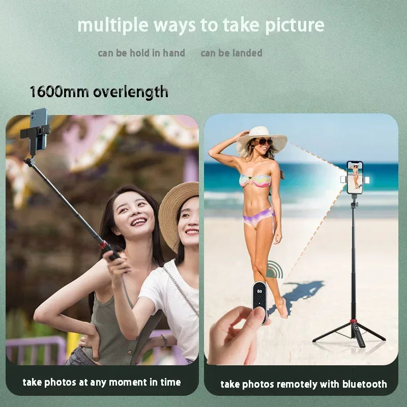 LISCN 160CM Phone Tripod & Selfie Stick Extendable Cell Phone Tripod Stand with Wireless Remote and Phone Holder
