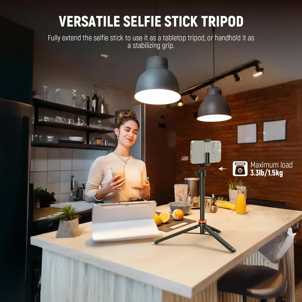 59" Selfie Stick Tripod for Phone & Camera, Portable Aluminum Travel Tripod for Video Recording, TS04