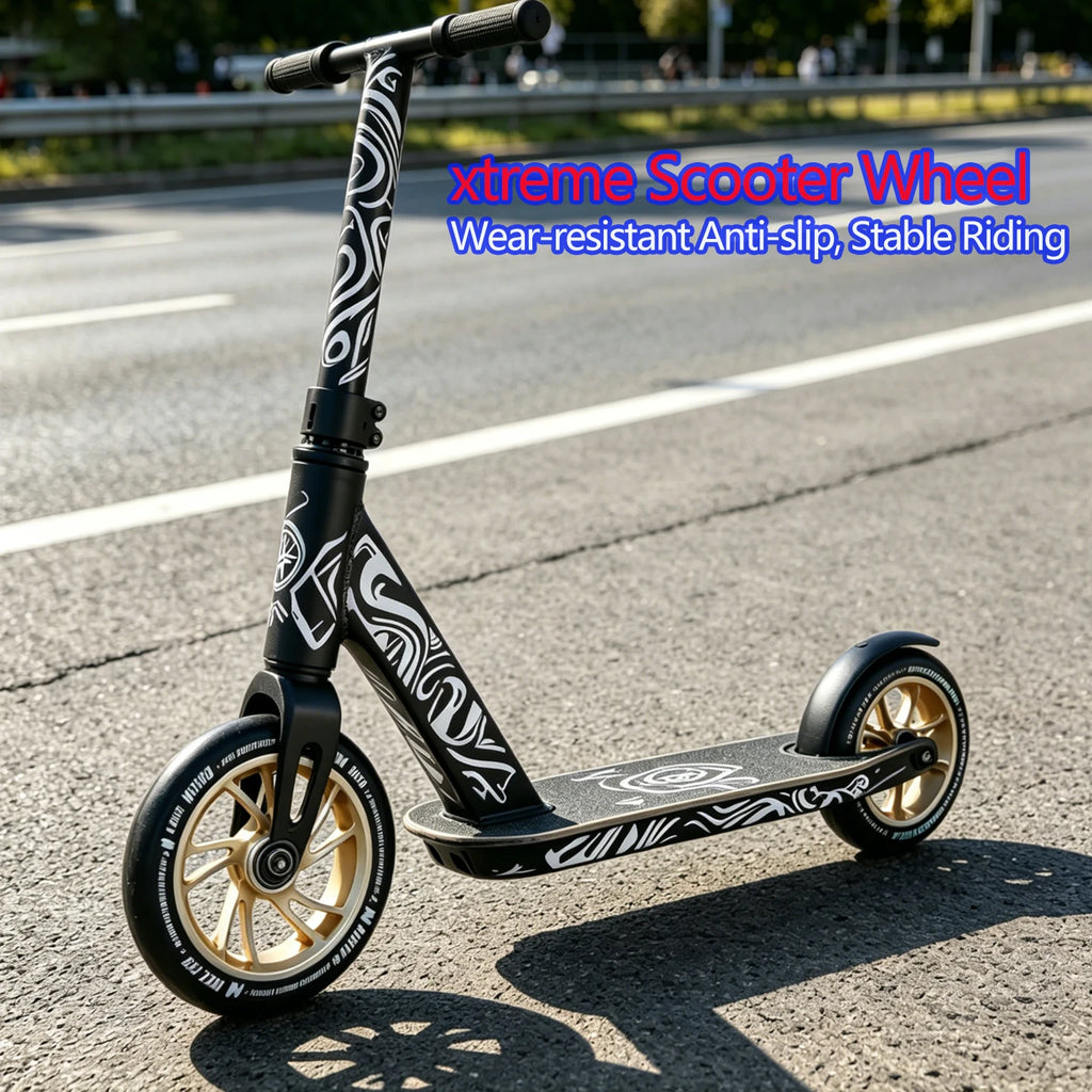 100/110/120mm Extreme Scooter Wheel, Aluminum Alloy Hub Impact Wear Resistant, Freestyle Racing Replacement Accessory