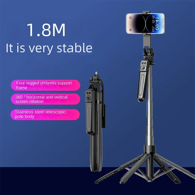 FANGTUOSI New 180cm Wireless Selfie Stick Brackets with Phone Holder Tripod for Smartphone Camera Stand With Bluetooth Shutter