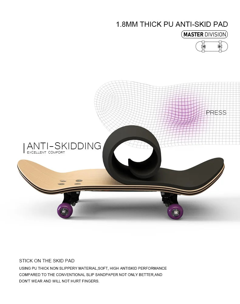 Wooden Professional Finger Skateboard DIY Toy Skateboard Park Technology Parts Deck Special Effects Metal Bracket Bearings Wheel