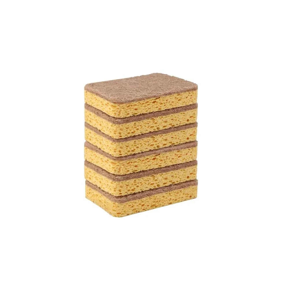 Biodegradable compostable cellulose and coconut scrubbing sponge -6 eco-friendly sponge tableware pieces ﻿