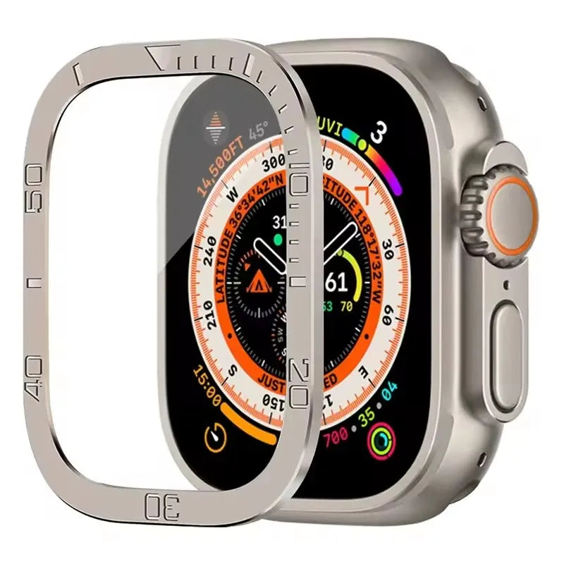 Aluminium Alloy Case+Tempered Glass for Apple Watch Ultra 3 2 1 Anti-Scratch Screen Protector for iWatch Ultra 2 49mm Cover Film
