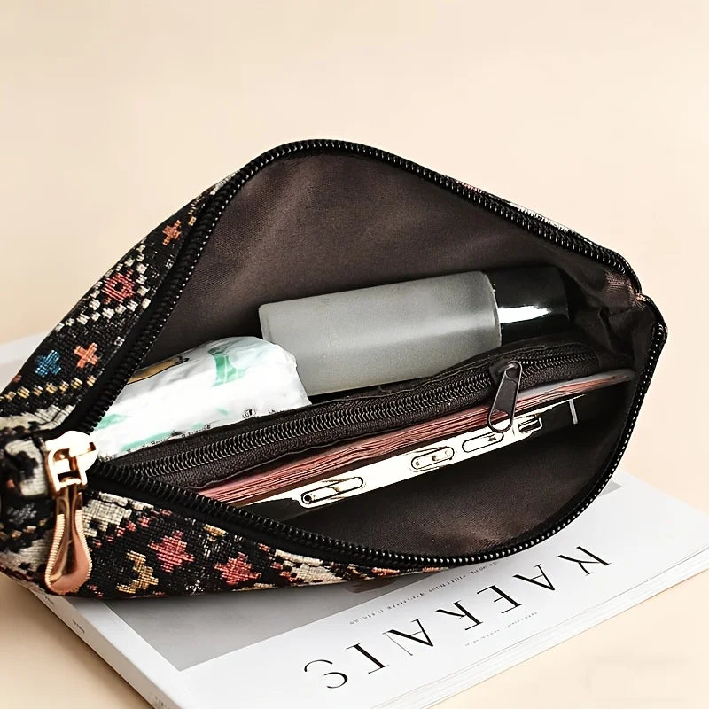 Ethnic Bohemian Chinese Style Womens Long Clutch Wallet Phone Pocket Portable Daily Travel Fashion Storage Hand Purse Accessory