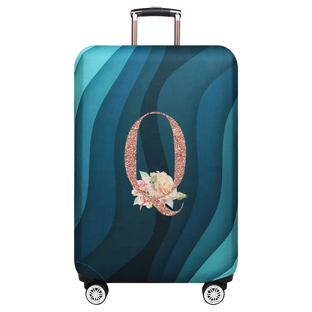 Luggage Covers 18-32inch Protector Travel Luggage Suitcase Protective Cover Stretch Dust Covers Print Rose Gold Letter Series