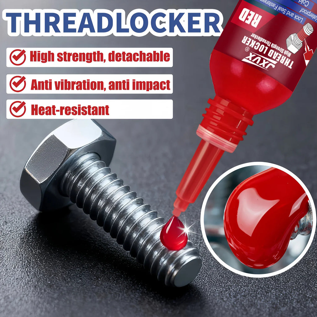 Threadlocker Blue/Red removable Universal Threadlocking compound Anaerobic adhesive Sealant For Bolts/Nuts/Fasteners - Prevents Loosening/Corrosion, oil-resistant, high-temperature resistant Assemblies.