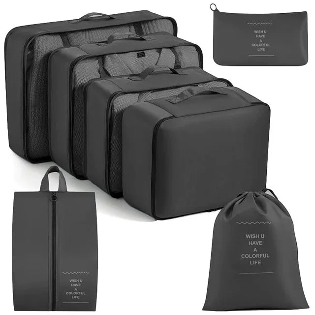 11Pcs Travel Packing Cubes Set Waterproof Luggage Organizer Drawstring Storage Bags for Clothes Shoes Underwear Cosmetic