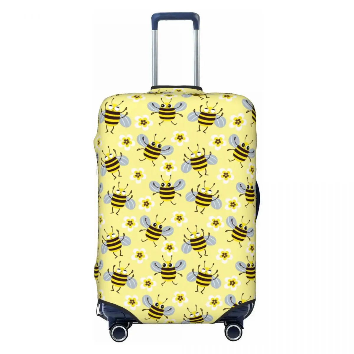 Honeycomb With Bees Suitcase Cover Elastic Cute Honey Bumblebee Luggage Protective Covers for 18-32 inch