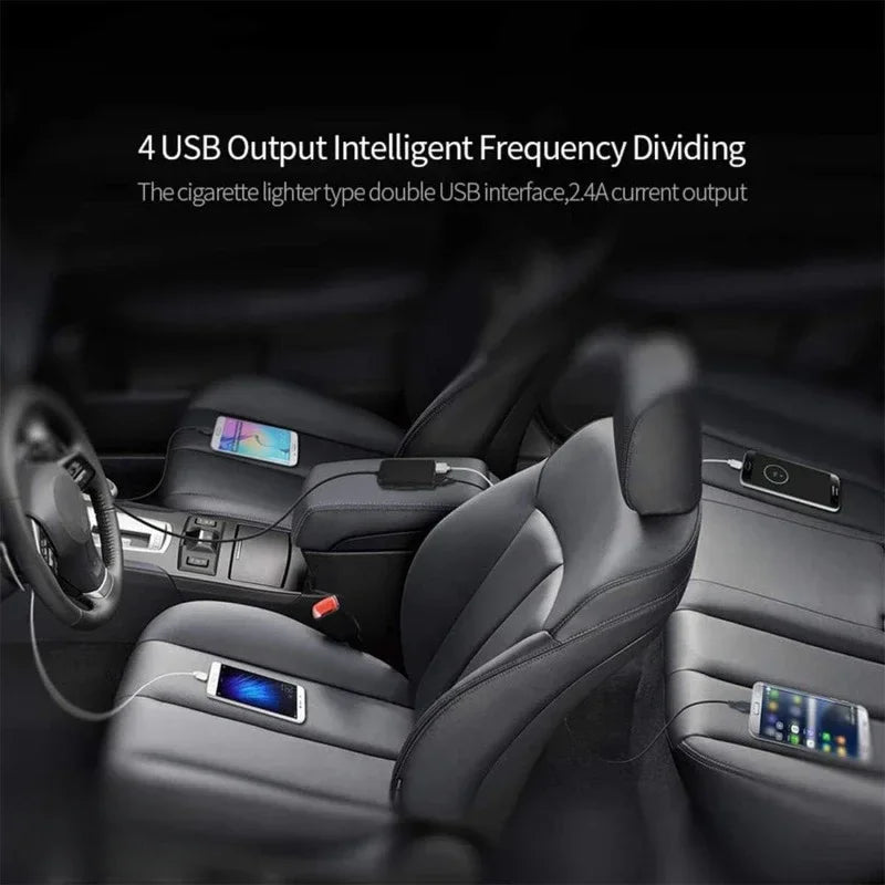 QC 3.0 Quick Charge USB Quick Charge 3.0 Car Charger for Front & Back Car Cigarette Lighter Chargers 4 USB Ports Vehicle Charger