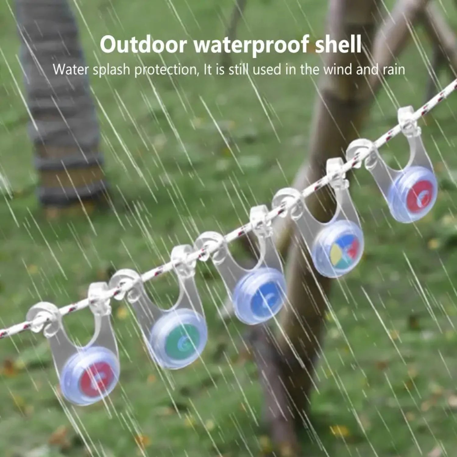 10Pcs Waterproof LED Tent String Rope Guard Hanging Lights LED Camping Rope Hanging Light for Outdoor Camping Fishing